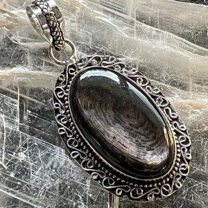 Flashy Hypersthene Stone Crystal Jewelry Pendant
